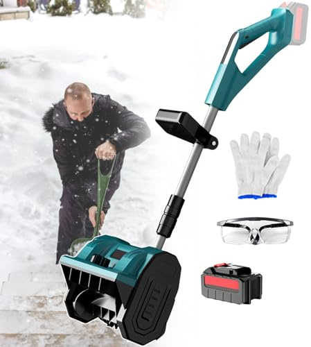 pealiritansemen Souffleuse À Neige Électrique Portative avec Manche Télescopique en Alliage D'aluminium, 3 Réglages De Déneigement, Largeur De Déneigement Jusqu'À 30 cm, pour Jardin 3000mAh-1battery