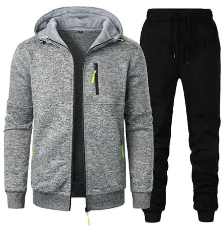 Tute sportive autunnali per uomo Tute leggere Nuovi uomini Sport Fitness Tempo libero Maglione Giacca Cardigan lavorato a maglia Modelli per abbigliamento sportivo all'aperto, Grigio, S