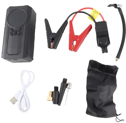 Avviatore Emergenza per Auto 8000mAh, Booster Avviamento Portatile con Compressore Aria 150PSI, Display LED, Pompa Gonfiaggio 12V Auto e Moto - Avvio Sicuro, Multipresa e Luce