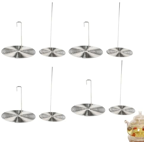 NentMent 8 Pack Glass Teapot Spout Strainer Stainless Steel Loose Leaf Tea Drain Strainer Tea Pot Pouring Filter for Glass Teapot with Removable Infuser Stovetop Large Tea Pot Blooming Tea Kettle