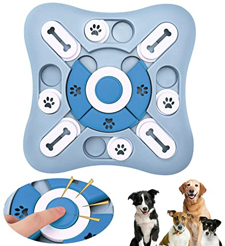 Jouet Interactif pour Chiens – Mangeoire Lente Éducative et Puzzle Distributeur de Friandises – Jeu de Stimulation Mentale et Entraînement Cognitif – Plateau Antidérapant pour Petits et Grands Chiens