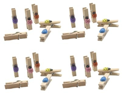 FUTUREORYY Mini Clip di Legno per Foto e Cartoline, Fermagli Decorativi Colorati per Parete Camera da Letto, Set 30 Pezzi Multifunzione per Decorazioni e Fai da Te Colore Casuale