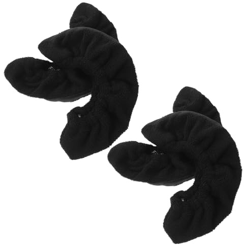 TOGEVAL 2 Paires Protège-Lames de Patins à Glace Souples Noirs Taille L, Lot de 2 Paires Élastiques pour Hockey et Patinage Artistique, Couvre-Patins Résistants Lavables pour Garçon et