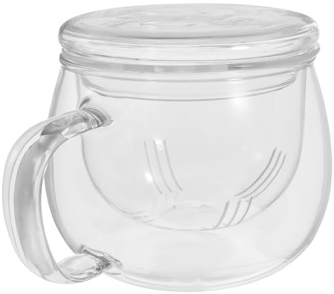 CANIGHT Taza de Vidrio Filtro y Asa para Infusiones de Té Suelto 350 Ml Resistente para Casa y Oficina