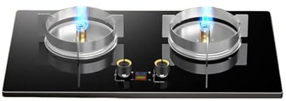 Fornello a gas a doppio bruciatore con bruciatore wok ad alta efficienza, timer e caratteristiche di sicurezza per cucinare a casa