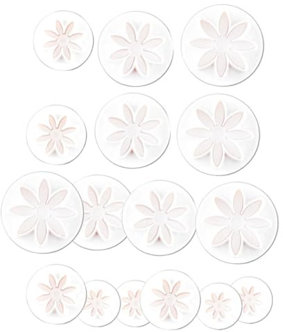 SUPVOX Molde para Galletas de Plástico Fácil de Usar Diseño de Margarita, 16 Piezas Adecuado para Repostería y de Tartas