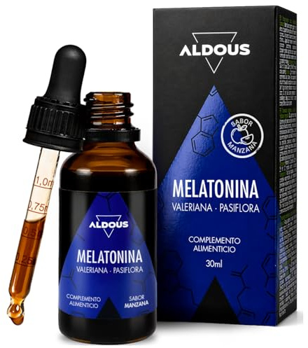 Melatonina Pura - Melatonina con Valeriana e Passiflora, per 4 mesi - Contagocce - Melatonina Gocce per Dormire Meglio 30ml - Integratori per Dormire, Sonno Profondo - Senza Zucchero - ALDOUS