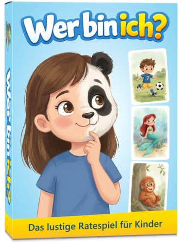 GLÜCKSWOLKE - Wer Bin ich? Spiel für Kinder I Lustiges Ratespiel für Zuhause & unterwegs I Spiele ab 5, 6, 7, 8, 9 Jahre I Spielzeug, Kinderspiele, Reisespiele I Geschenk für Mädchen & Jungen