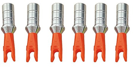 SHARROW 30Pcs Archery Arrow Aluminum Pin Nock and Plastic Nocks for ID 6.2mm Arrow Shaft (orange)