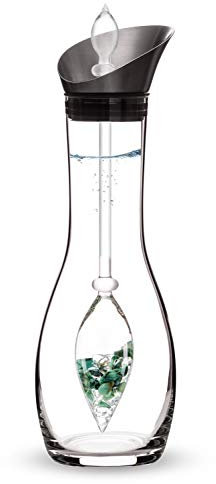 Vita gioiello® Caraffa acqua era 1,3 litri con gemma Stab rigenerazione im Set – pregiata pietra acqua pietre acqua belebung gemma di acqua gemma Fiala con smeraldo e cristallo di rocca
