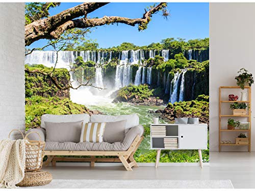 Fotomural Vinilo para Pared Cataratas de Iguazú | Fotomural para Paredes | Mural | Vinilo Decorativo | Varias Medidas 200 x 150 cm | Decoración comedores, Salones, Habitaciones.