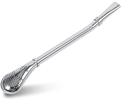 Gorgeri Yerba Mate Drinking,Dependable Stainless Steel Yerba Mate Tea Gourd Bombilla Drinking Straw Filtered Spoon Silver