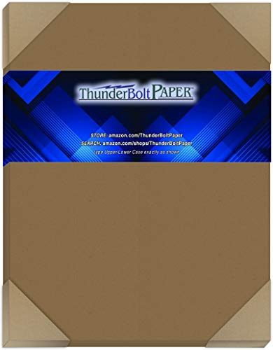 50 Brown Bag Darker Kraft Colored Cardstock Paper Sheets - 8.5 X 11 Inches Standard Letter|Flyer Size – 80 lb/Pound Cover|Card Weight 216 GSM - Raw Texture with Fiber Specks - Slightly Rough Finish