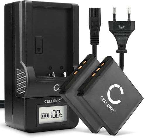 CELLONIC 2X Batería Compatible con Pentax Optio A36, A40, S10, S12, D-LI68 | + Cargador (700mAh-3.7V-Ion de litio ) para Pentax Optio VS20, Q, Q10, Q7