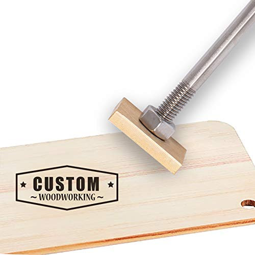 OLYCRAFT Custom Wood Branding Eisen 3cm/1.2 Leder Branding Eisenstempel Custom Logo BBQ Heat Stamp Mit Messingkopf Und Holzgriff Für Die Holzbearbeitung, Backen Und Handgefertigtes - Reiner Text # 1
