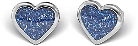 Sensitive by STUDEX, glitter hjärta örhängen 6 mm, kirurgiskt stål, 5 varianter