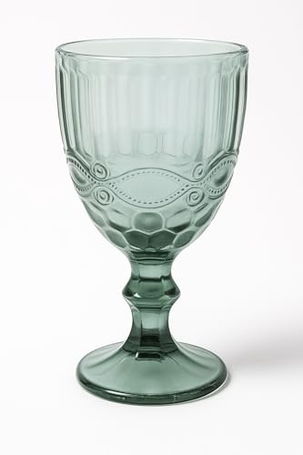 FRANCACOR PACK 6 COPAS CRISTAL VERDE GRISÁCEO AGUA VINO (17 X 9 CMS - 300 ml)