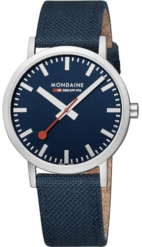 Mondaine Classic Herren Uhr analog Quarzwerk mit Sonstige Materialien Armband A660.30360.40SBD