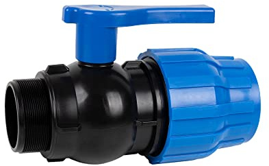 Cofan Enlace Válvula de Bola | Rosca Macho PP PN16 | Medida: 32 x 1 | Venta Unitaria