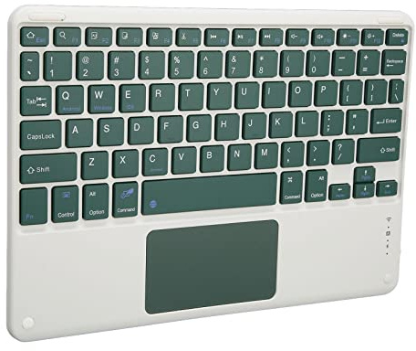 Mini Bluetooth-tangentbord, 78 Tangenter Silent Portable Wireless Keyboard med Pekplatta, Uppladdningsbart Ergonomiskt Datortangentbord, Ultra Long Standby, för OS X, för Android och(Mörkgrön)