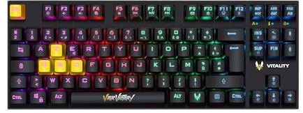 Team Vitality Offizielle mechanische Gaming-Tastatur, TKL, Schwarz und Gelb