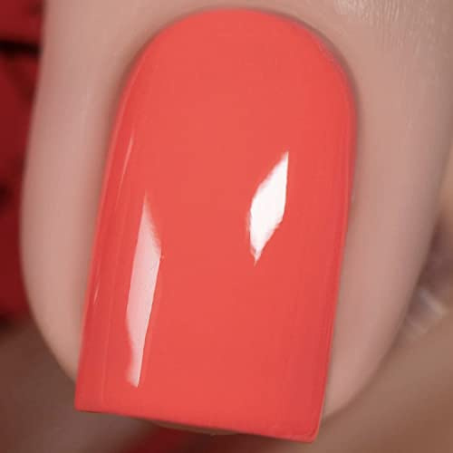 Vishine Neon-Gel-Nagellack, Sun-Kissed Neon Coral Orange Creme, 16 ml, Soak-Off, UV-LED-Nagelbeleuchtung, Nagelkunst, Maniküre, Salon, DIY, Zuhause, 15 g, #M100