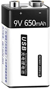 Batterie 9V 6F22 Batterie au Lithium Rechargeable multimètre Universel laminé carré Guitare Microphone sans Fil Neuf Volts (Size : One)