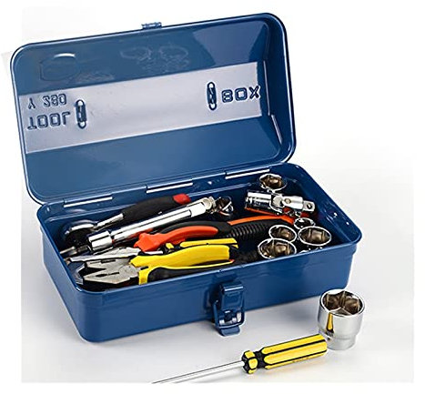 Cassetta Portautensili/Cassetta Attrezzi Cassetta degli attrezzi Valigia Professionale Organizzatore vuoto Home Iron Grande Metal Metal Stoccaggio multi-scopi Carry-on Portable Toolbox Valigetta Porta