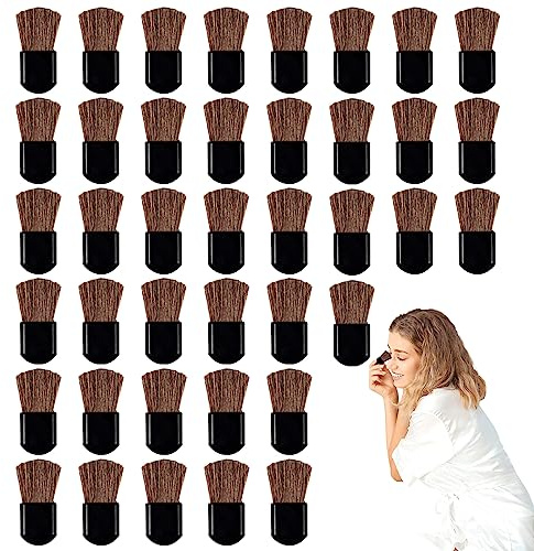 Lot de 40 mini pinceaux de maquillage portables pour fard à joues, poudre libre, maquillage, visage, maquillage du visage, outils cosmétiques pour fard à joues, fond de teint, contour, crème