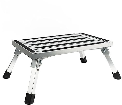 Klappbarer RV-Tritthocker, Silberne Gummifüße aus Aluminiumlegierung für Wohnmobil-SUV
