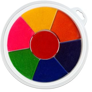 Sicheii Stempelkissen in 7 Farben, waschbare Stempelkissen für Gummistempel, große farbige Stempelkissen für Hand- und Fußabdrücke, rundes Prägestempelkissen für Bastelarbeiten, Fingermalerei,