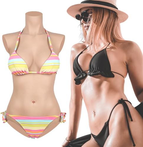 CYOMI Silikon Brüste Künstliche Brüste Brustprothesen Dreieckiges Silikon Bodysuit für Crossdresser Transgender Cosplay (D Cup)