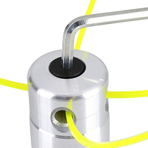 Cabezal de recortadora, cabezal universal de aluminio de 21 x 15 x 5 pulgadas con línea de cortador de cepillo, accesorios para recortadora de césped