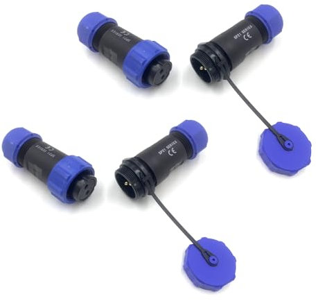 2 connettori SP21 a 2 poli, spina aeronautica, spina IP68 femmina e femmina maschio 12 AWG cavo connettore 2 pin Aviation maschio per lampade esterne 500 V 30 A