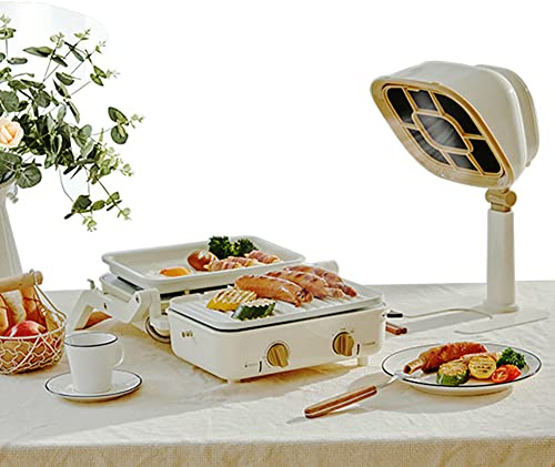 Desktop Cooker Hood, Mini Extractor Hood, Portable 3200RPM Small Cooker Hood, Detachable, Strong Suction, 66° Adjustable, 6 Segment Height Adjustment, Cooker Hood for Home, Kitchen, Hot Pot, Gri