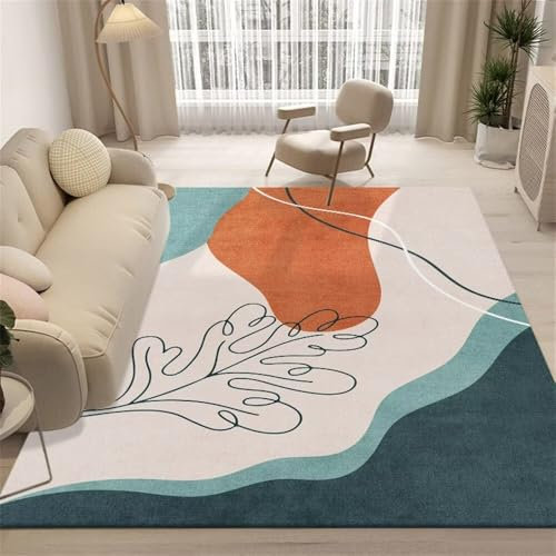RUGMRZ Schreibtisch Teppich Abstrakte Geometrische Sofa-Wohnzimmerdekoration, Langlebig, rutschfest Und Pflegeleicht Couch Teppich Wohnzimmer Mehrfarbig Teppich Für Schlafzimmer Dywany Do 200X250CM