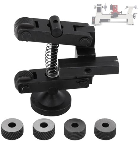 Knurling Tool, Steel Dual Wheel Knurling Tool Set Mini V-Clamp Knurled Tool Shank Linear Lathe Adjustable Shank Knurl Wheel for Lathe Machine
