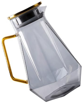 ABOOFAN Jarra de Agua de Vidrio Grande Jarra Transparente de Borosilicato Hervidor de Agua Refrigerante para y Bebidas Frías Incluye Tapa