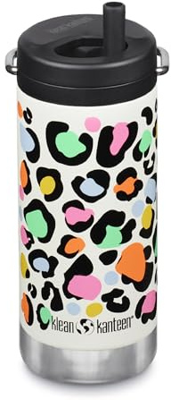 Klean Kanteen TKWide Uni 300 ml (mit Twist-Deckel), Leopardenmuster, Weiß