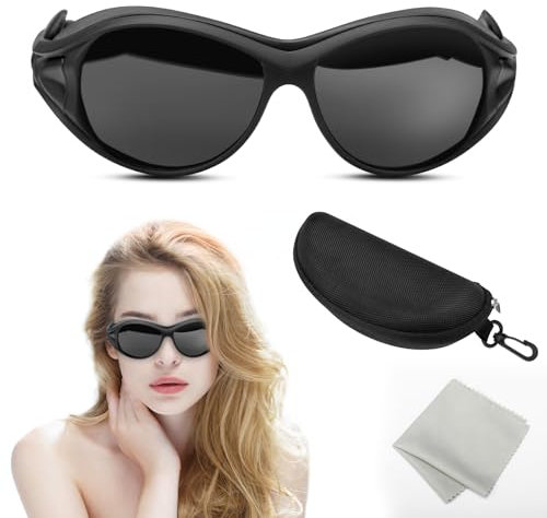 Bmliingchau Infrarot Schutzbrille, IPL 200-2000nm UV Schutzbrille, Solarium Brille, Rotlichtlampe Laser Brillen für Rotlichttherapie IPL Haarentfernung Laser Kosmetologie
