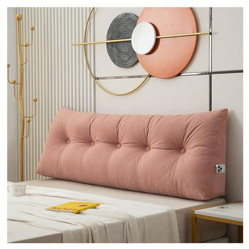 Lesekissen für Bett und Sofa Keilrückenkissen mit waschbarem Bezug ideal zum Anlehnen im Bett Sitz- und Wandkissen (Blau, 60 x 50 x 20 cm)