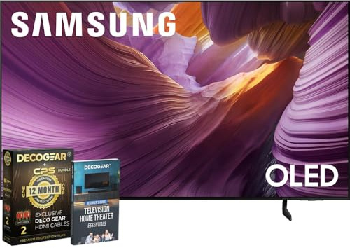 Samsung 55 OLED HDR 4K S85F Smart TV (2025) Vision AI, OLED HDR, Pantone Validated Bundle with CPS Exclusive 1-Year Protection & Deco Gear Complete Home Theater Beginner's Guidebook