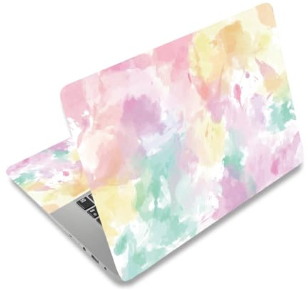 PLIGREAT Watercolor Texture Laptop Skin Decals, Colorful Stickers Decals Fits 12 13 13.3 14 15 Laptop Universal Removable Vinyl Notebook Art Protector Netbook PC Cover