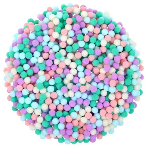 1000 Stück 1 cm Pompons zum Basteln, Mini Bunte Pompons Filzkugeln, Klein Bastel Pompoms für Lustige DIY Kreative Handwerk, Partydekoration, Feine Haar-Accessoires(Pastellfarben)