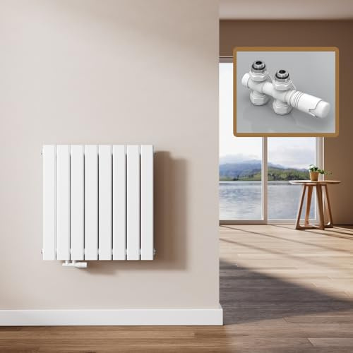 EMKE Radiatore Design, 63 x 62 cm, Bianco, 826W (valvole incluse)
