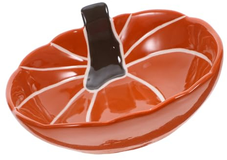 CLISPEED Plato de Cerámica con Forma de Calabaza para Halloween Diseño y Resistente Seguro y Fácil de Limpiar para Desayuno y Uso Doméstico