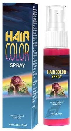Temporary Hair Colour Spray, Washable Single-Use Hair Dye Spray, Instant Styling Suitable for Children And Adults With Various Hair Types, Christmas, Halloween And Similar Occasions (Pink)