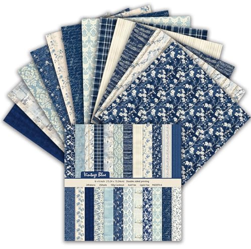 MerwDeeyt Scrapbook Papier 24 Blat Buntes Muster Bastelpapier (Blumen 1)