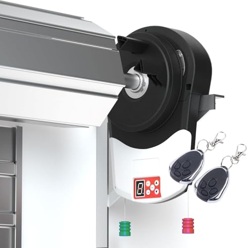 Electric Rolling Door Opener, Automatic Wall Mount Roll Up Garage Doors Opener with 2 Remotes, for Most Roller Shutter Doors, Warehouse Door