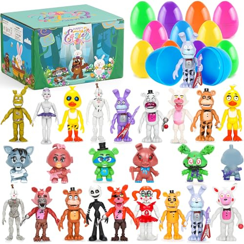 Viemebu 24 Pack Easter Eggs Filled for Kids, Easter Eggs Stuffers Horror Game Action Figure Toys Set, Ideal Easter Gift for Kids Boy Girl